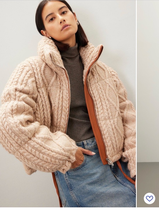 Blank NYC Jackets & Blazers - Blank NYC Cozy Cable Knit Puffer Jacket - Cream Size XS B27